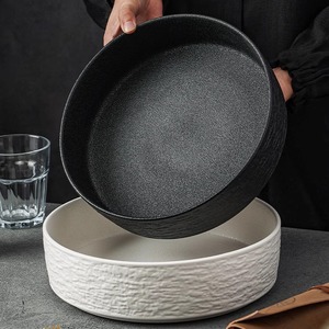 Mangkuk Keramik Minimalis Gaya Jepang Berkualitas Tinggi Warna Hitam Putih dengan Lapisan Bawah (Underglaze) Aman untuk Microwave, Cocok untuk Rumah & Restoran - Product Image 2