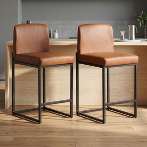 Faux Leather Modern High <b>Stool</b> Bar Counter <b>Chairs</b> for Home Bar Hotel Living Room Gym School-Outdoor Commercial Use - Product Image 3