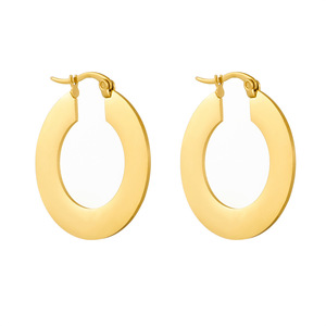 Geometric Hoop Earrings Stainless Steel Round Minimalist Fashion Jewelry - Product Image 5
