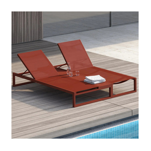 Chaise longue double de luxe en aluminium moderne pour patio, mobilier de jardin haut de gamme pour plage et piscine - Product Image 6