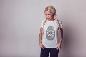 Camisetas personalizadas de cuello redondo para mujer, Top de manga corta para mujer, camisetas en blanco con estampado personalizado y logotipos - Product Image 5