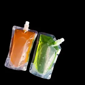Plastic Liquid Drinking Packaging Bag Juice Pouch with Spout Transparent Food PE Stand up Pouch Antistatic Customized Size