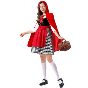 Disfraz de sirvienta para adultos, disfraz de niña, disfraz de Halloween, vestido rojo, traje de capa, disfraz de sirvienta para fiesta, disfraz de Cosplay - Product Image 2