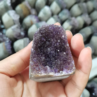 Mini-geode d'améthyste du Brésil, spécimen minéral, sablée à la main, décoration Feng Shui pour la maison