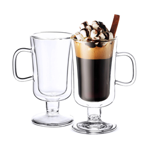 <span class=keywords><strong>Verre</strong></span> isotherme moderne en borosilicate à double paroi avec poignée, 6 oz, pour eau, bière, thé, cadeaux, idéal pour les fêtes, sans BPA, compatible lave-vaisselle - Product Image 1