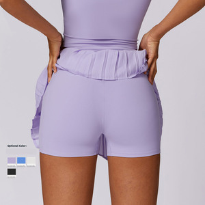 Celana olahraga wanita, rok kasual berlipat cepat kering celana tenis Anti paparan kebugaran bernapas dengan Logo di pinggang - Product Image 2