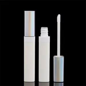 Kemasan tabung lip gloss berbentuk kotak unik untuk lipstik cair dengan aplikator kuas grosir