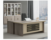 Bureau de direction en bois en forme de L, design moderne, classique, luxueux, durable, avec fixation murale