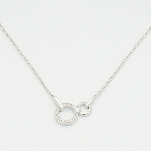 Collar artesanal de oro macizo de 9K/14K/18K con doble anillo entrelazado y diseño de órbita entrecruzada para joyería de lujo diaria. - Product Image 6