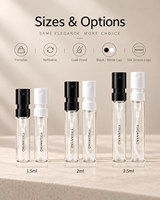 Flacon vaporisateur miniature pour échantillon de parfum 1,5 ml, 2 ml, 2,5 ml, en verre transparent, col serti, atomiseur à fine brume avec logo personnalisé