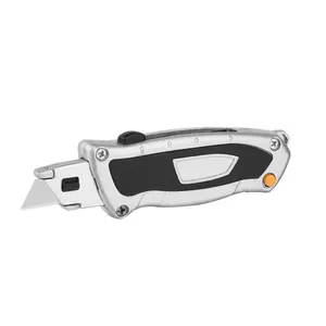 Mini cortador de caja de aleación de zinc resistente, cuchillo utilitario de bolsillo retráctil