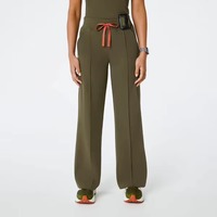 Tenue médicale personnalisée pour femme avec manches courtes tissées, extensible dans les 4 sens, uniforme d'infirmière avec pantalon large à cordon de serrage pour hôpital et clinique