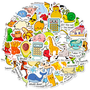 50 Pegatinas Divertidas con Juguetes de Palabras de Animales en Inglés, Pegatinas de Recompensa para Niños en el Aula - Product Image 2