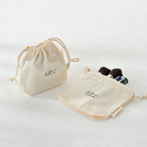 Prix le plus bas : Sachet à cordon personnalisé en coton et lin avec ruban, pochette pour bijoux et cadeaux - Product Image 3