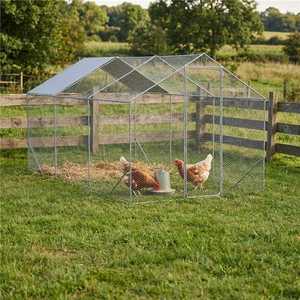 XPT035 Grande Pollaio 3L*6P*2A Recinto per Galline in Ferro Gabbie per Volatili Calpestabili con Tettuccio Parasole Impermeabile Rete Metallica Articoli da Giardino per Esterni - Product Image 1