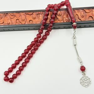 ลูกประคำมุสลิม 10 มม. 45 เม็ด, ลูกปัดอะคริลิกสีแดง, มิสบาฮ์อิสลาม, อิมาม ซุบฮาคบาร์ สระว่ายน้ำ, สรรเสริญพระเจ้า, ทิสบีฮะ โรซารี - Product Image 2