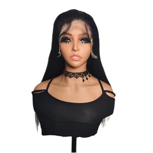 Perruque Lace Front Longue et Droite Noire 100% Cheveux Humains, Grande Quantité, Couleur Noir Naturel, Style Européen et Américain, Vente Chaude - Product Image 4