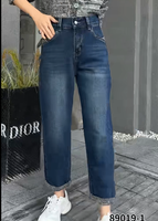 Pantalon en jean taille haute pour femme, grande taille, design oversize, couleur foncée, écologique, séchage rapide, respirant, décontracté, haute qualité
