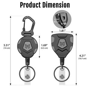 Portacredenciales Retráctil de Dyneema con Llavero Resistente y Mosquetón, Cuerda de Acero de 31.5 Pulgadas para Tarjetas de Identificación y Acceso a Llaves - Product Image 4