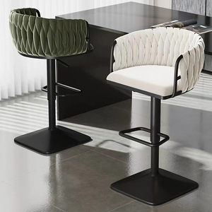 <span class=keywords><strong>Tabouret</strong></span> de bar en velours de luxe-Hauteur réglable et sièges élégants - Product Image 3