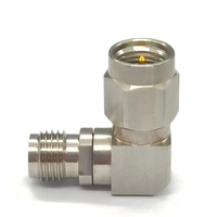 Adaptador Coaxial RF de Alta Frecuencia SMA-JWKEG, Conector de Onda Milimétrica de Precisión, Macho-Hembra, Ángulo Recto, DC-18GHz, Acero Inoxidable