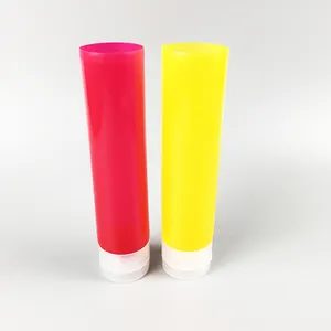 100ml red yellow colorful PE soft cosmetic tube with flip top cap