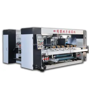 Máquina de colagem de caixas de papelão ondulado, máquina de produção de caixas, semi automática, peças a b, pasta de colagem a quente