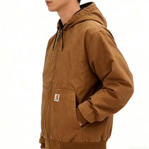 Nuova Giacca Sportiva da Uomo Stile Varsity con Cappuccio in Pelliccia Lunga, Ricamo, Nylon, Taglia USA, Stile High Street con LOGO - Product Image 1