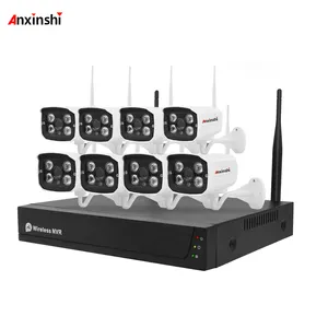 AnXinShi智能wifi套件8通道1080P 2.0MP H.265 +，即插即用，适用于商店和公司