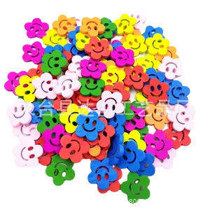 HY DIY 다채로운 스마일 매화 나무 단추 사탕 색 어린이 만화 나무 100 팩