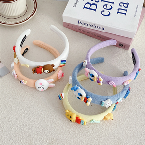 Mignonnes filles cheveux accessoires enfants couleur bonbon dessin animé antidérapant sans couture bandeaux alice bande bandeau - Product Image 4