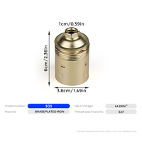 Douille de lampe en laiton plaqué fer E27, support de douille fileté 4A 250V pour luminaires suspendus au plafond