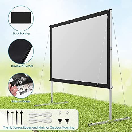 Portable Fast Fold 150 180 200 300 Inch 16:9 Projection Screen for Home & Outdoor Use for Projector