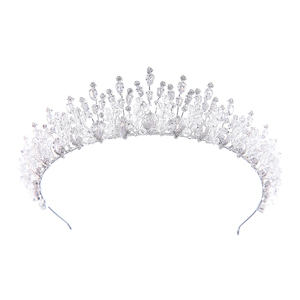 تاج زفاف من الزركون الأوروبي والأمريكية تاج من الزركون المكعب للحفلات والمهرجانات وحفلات التخرج ولائم عيد الميلاد هدية عيد ميلاد للنساء تيجان مطرز بالخرز الكريستالي - Product Image 2