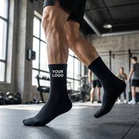 Chaussettes de sport personnalisées OEM pour hommes, en Spandex/Polyester/Coton, respirantes, antibactériennes, échantillon rapide pour la course à pied, le sport et le cyclisme
