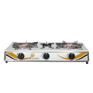 Cuisinière à <span class=keywords><strong>gaz</strong></span> portable 3 brûleurs en acier inoxydable de haute qualité avec têtes de brûleur en fonte pour usage domestique et en camping-car, idéale pour le marché du Moyen-Orient - Product Image 1