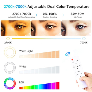 Classico 18 pollici dimmerabile LED anello di colore RGB per Smartphone YouTube per il trasporto di borsa con 200cm luce di supporto - Product Image 3