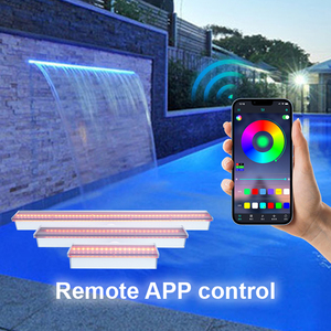 Grande cascade de roche artificielle piscine extérieure cascade <span class=keywords><strong>lame</strong></span> murale fontaine <span class=keywords><strong>d</strong></span>'<span class=keywords><strong>eau</strong></span> cascade acrylique avec lumière led à distance - Product Image 4