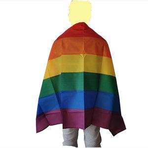 Drapeau <span class=keywords><strong>LGBT</strong></span> progressif arc-en-ciel 3x5 pieds, bon marché, en stock, à suspendre, à porter, cape, bannière avec corde pour le mois de la fierté - Product Image 4