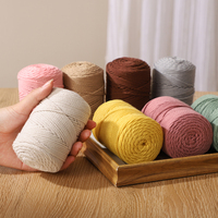 Fil de coton et lin tressé creux 2 mm, cordon rond pour macramé, idéal pour le tricot DIY, matériel de sac, accessoires d'été tissés à la main