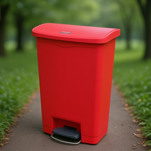 Pattumiera a Pedale in Resina Rossa 50 L - Product Image 3