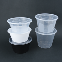 Bol en plastique jetable Boîte à lunch pour aliments à emporter Conteneur de préparation de repas Conteneur à emporter micro-ondable