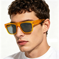 Lunettes de soleil polarisées UV400 haut de gamme 2026 pour jeunes, monture intégrale en acétate, grandes lunettes de soleil vertes pour femmes et hommes, design de créateur
