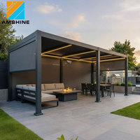 Pergola motorisée de luxe en aluminium avec toit à persiennes, télécommande et écran latéral