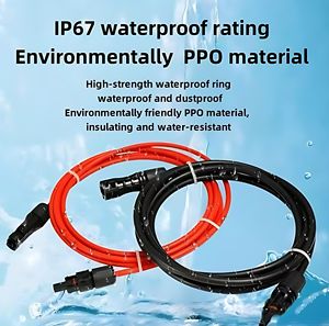 Bridge Solar Photovoltaic Extension Line Connector <b>Drones</b> <b>Accessories</b> Modules Customizable Size Cu/PVC Material Black+Red Color - Product Image 4