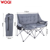 Fauteuil de camping double chauffant WOQI, canapé de camping rembourré, causeuse de camping surdimensionnée pour les matchs de football, les pique-niques, les voyages en camping-car, la plage