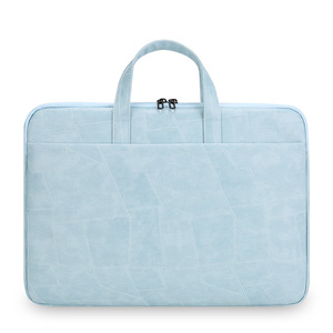 Sacoche pour ordinateur portable en polyester imperméable de couleur unie, grande capacité, légère, avec deux poignées, idéale pour le bureau et les trajets quotidiens - Product Image 2