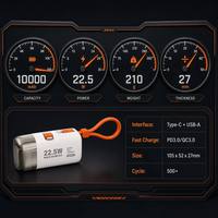 Batterie portable magnétique Li-Polymère USB-C 10000mAh PD 20W, chargeur Power Bank, charge rapide sans fil, noir