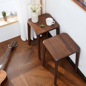 Taburete Apilable de Madera Minimalista Moderno, Madera de Caucho Norteamericana, Unión de Mortaja y Espiga, Ahorro de Espacio, Muebles <span class=keywords><strong>para</strong></span> Cafetería - Product Image 2