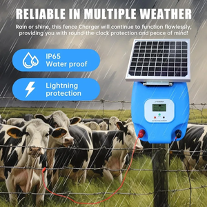 Chargeur de clôture solaire avec écran LCD, 1,5 Joule, portée de 5 milles, batterie au lithium et panneau solaire 5W - Product Image 4